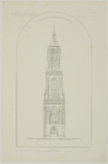 206066 Opstand van de toren van de Cunerakerk te Rhenen.